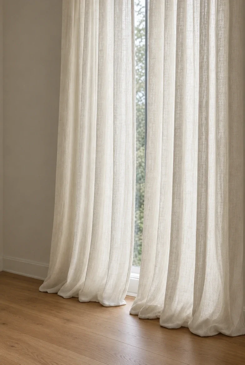 Linen curtain pair, 260 cm drop