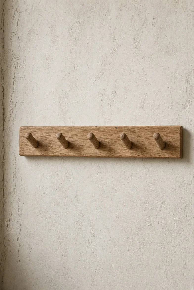 Oak peg rail