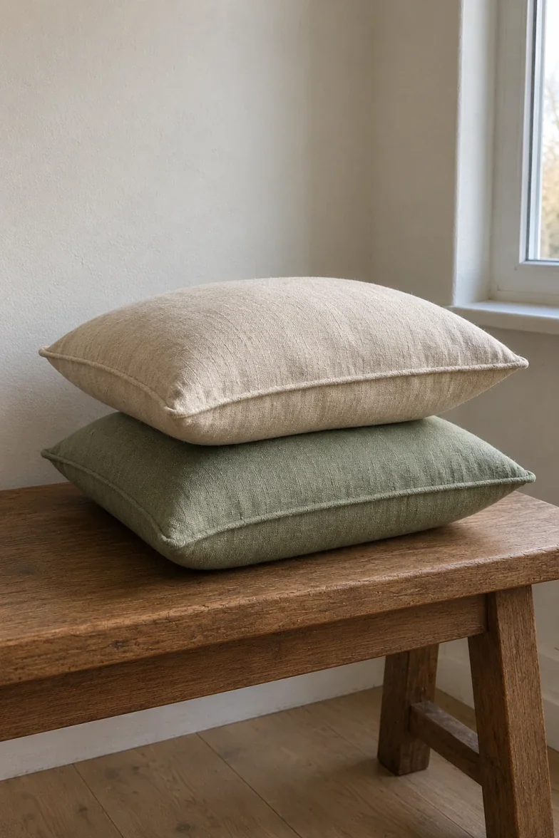 Linen cushion covers, pair