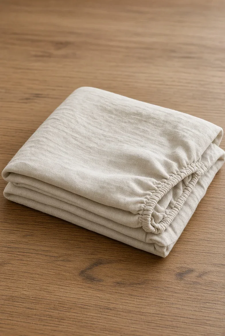 Linen fitted sheet, 160 × 200 cm