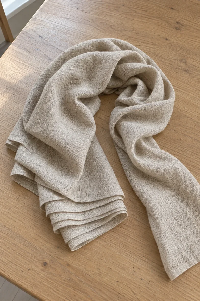 Stonewashed linen scarf