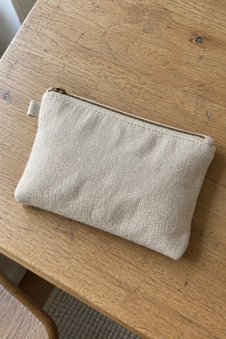 Linen zip pouch