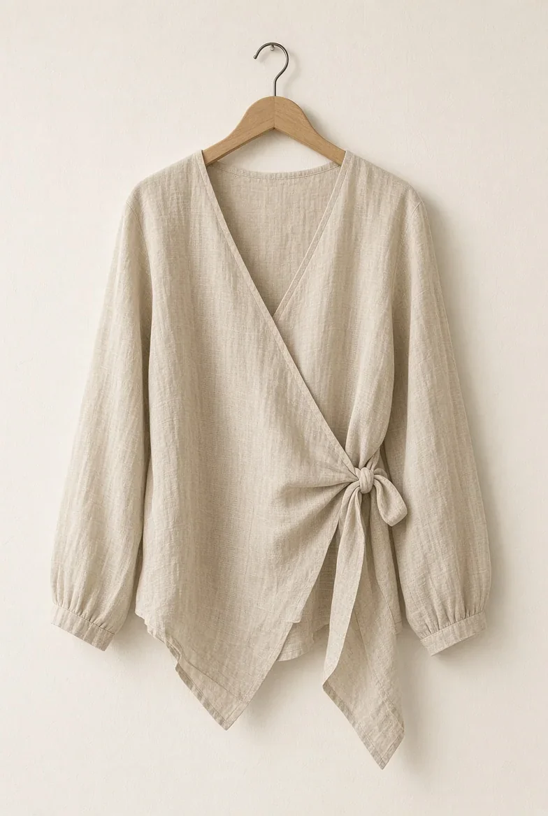 Linen wrap top