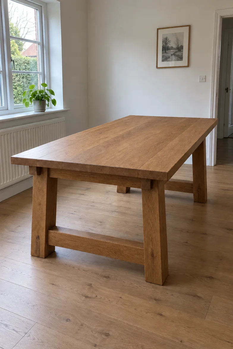 Oak dining table for eight