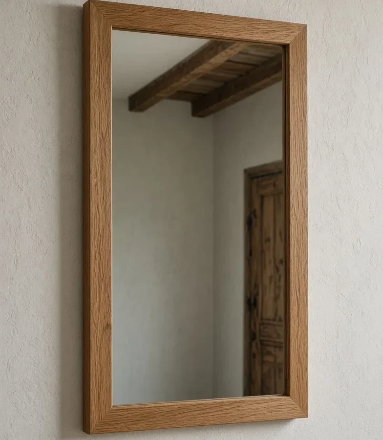Oak-framed mirror
