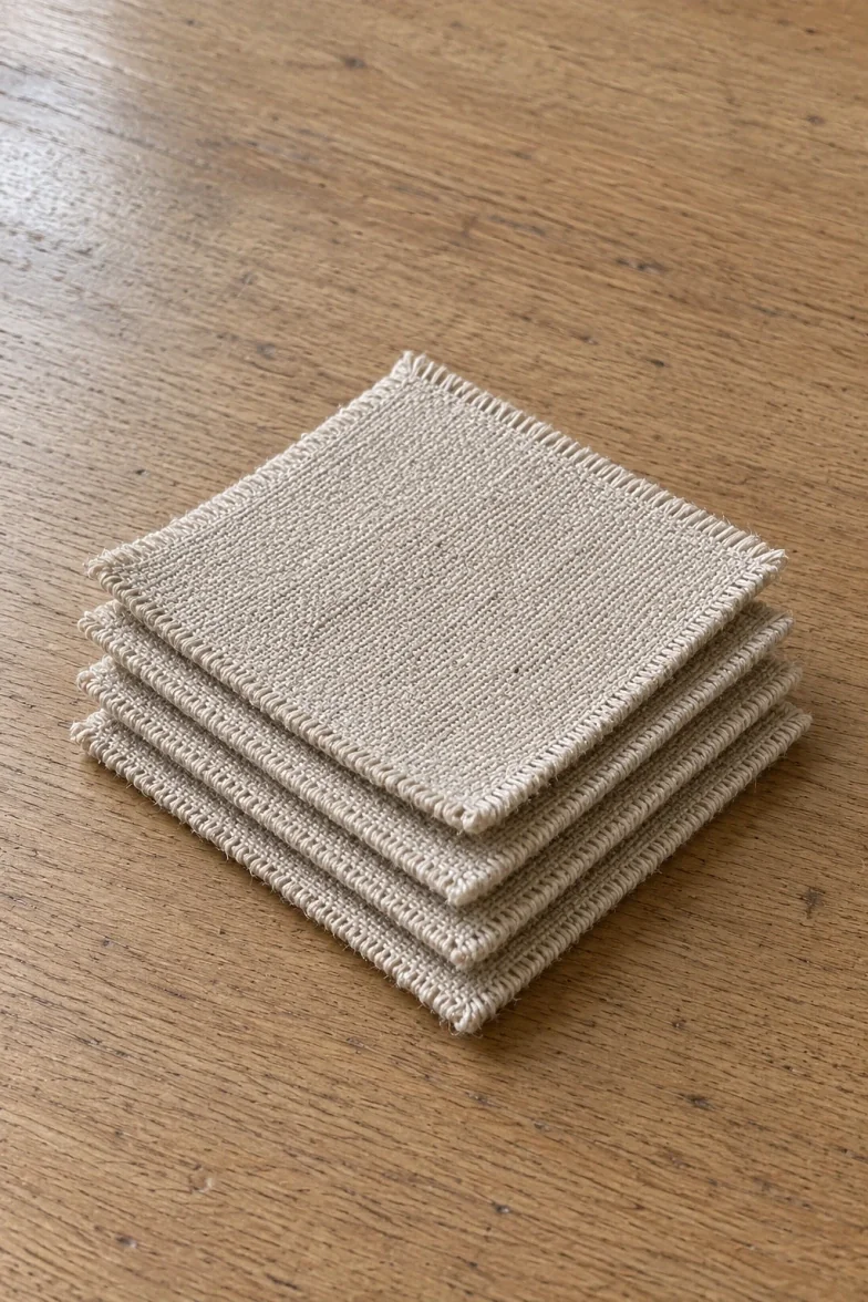 Linen coasters, set of four