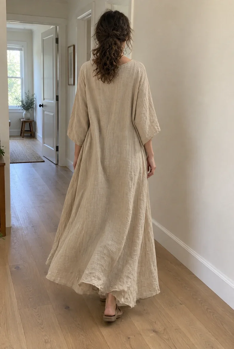 Linen wrap dress
