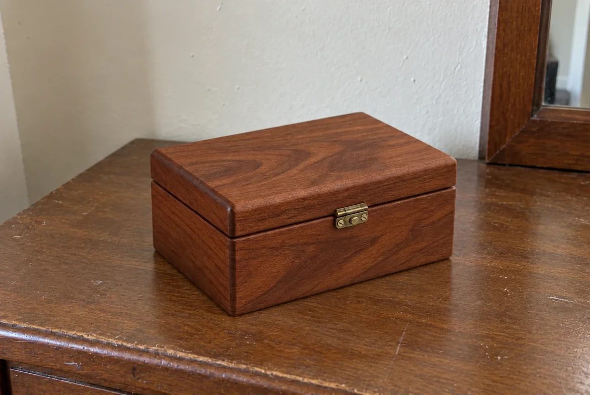 Cherry wood jewellery box